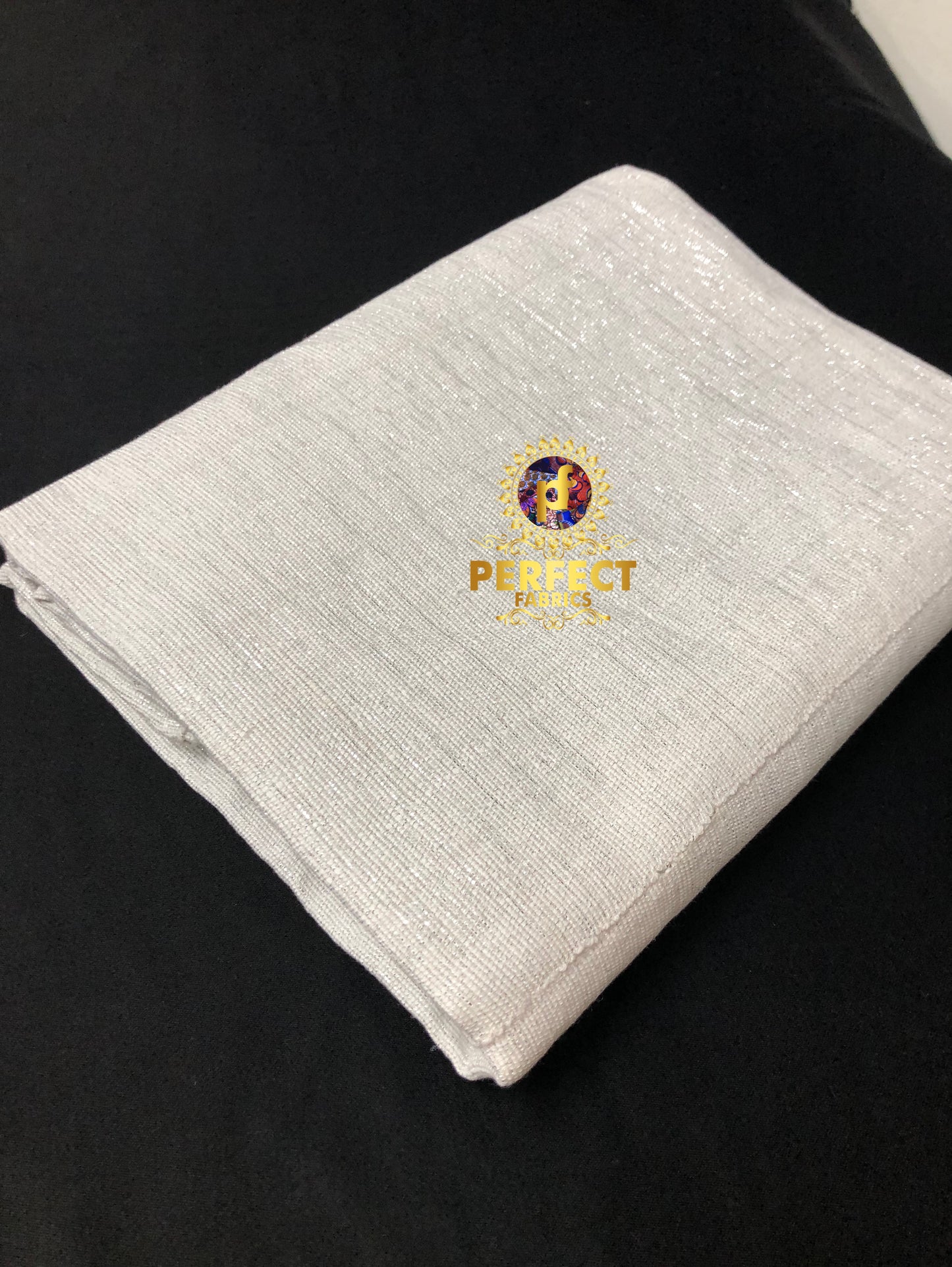 White Shimmer Plain Kente