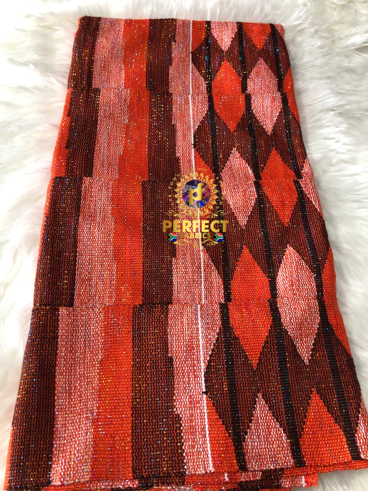 Burnt Orange & Brown Ashanti Kente