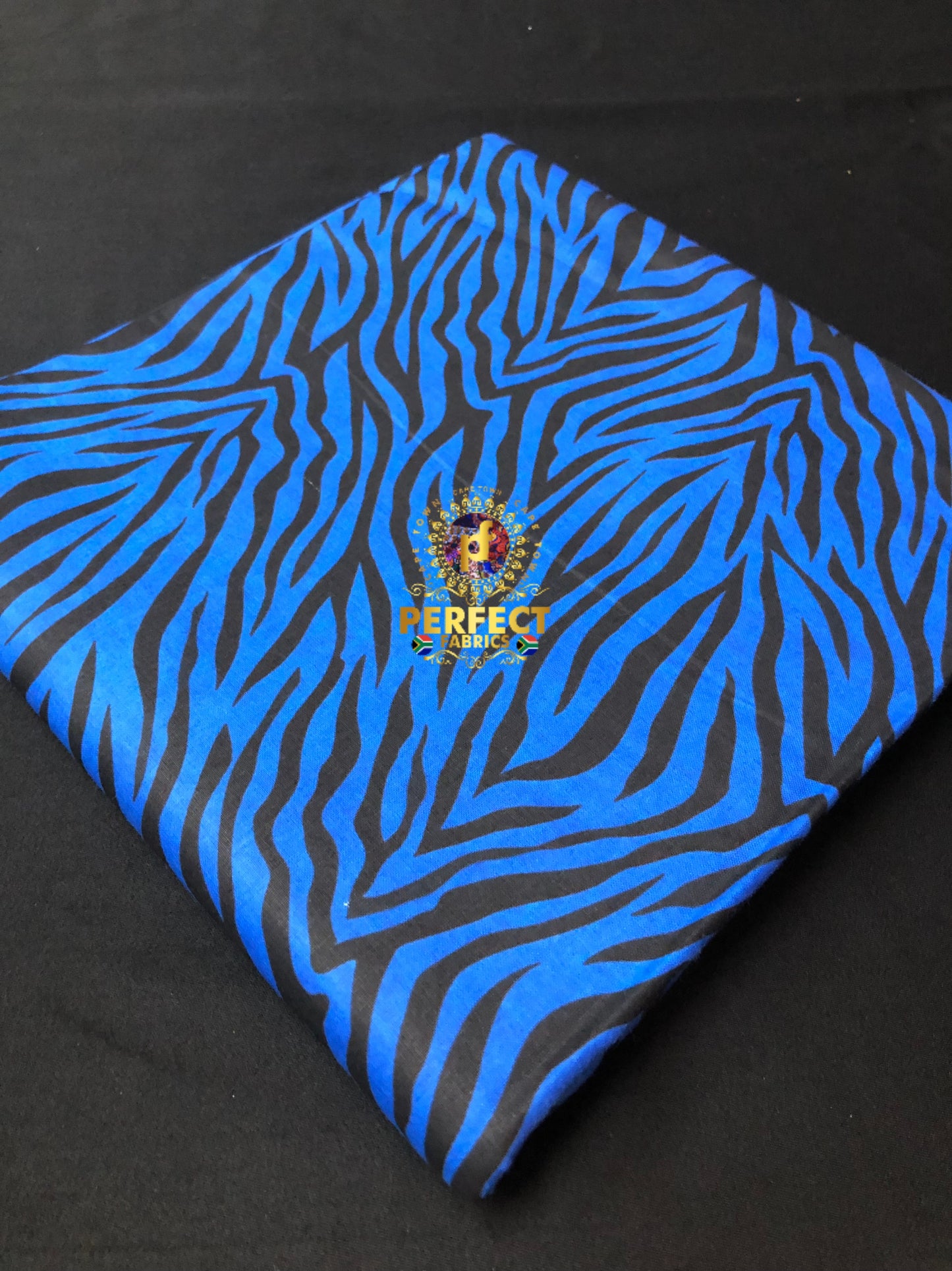 Blue & Black Zebra Ankara