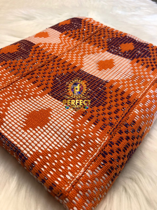 Orange & Purple Ashanti Kente