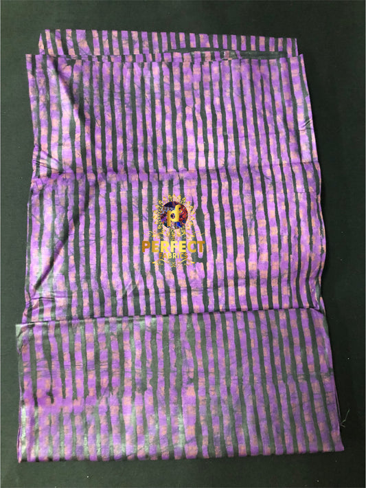 Purple & Black Cotton Adire