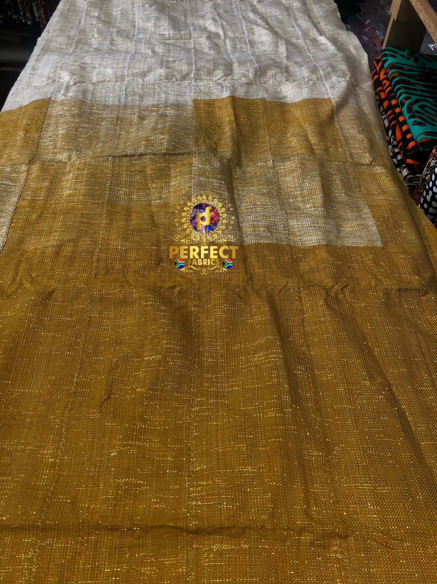 Cream & Gold Ombre Kente