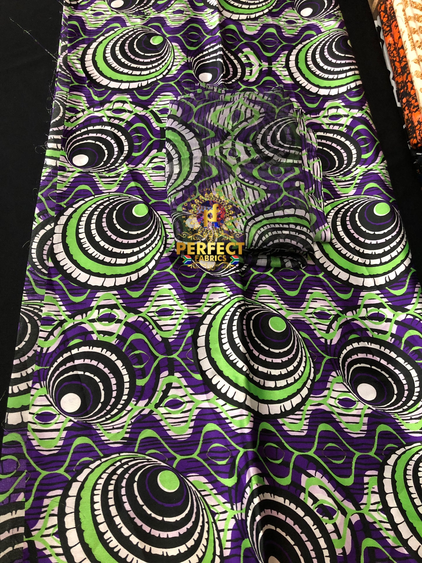 Purple & Green Ankara Silk Set