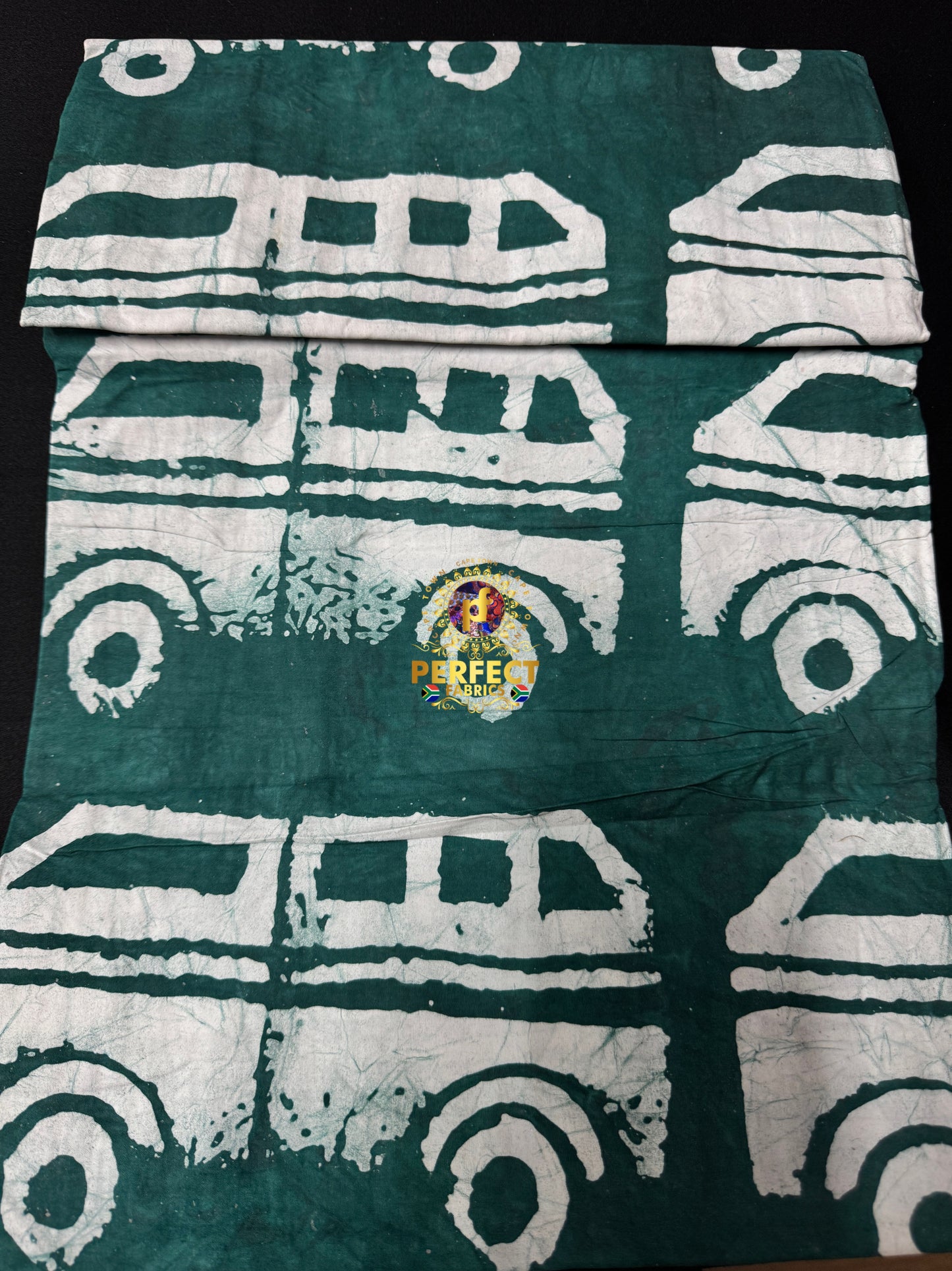 Green & White Danfo Cotton Adire