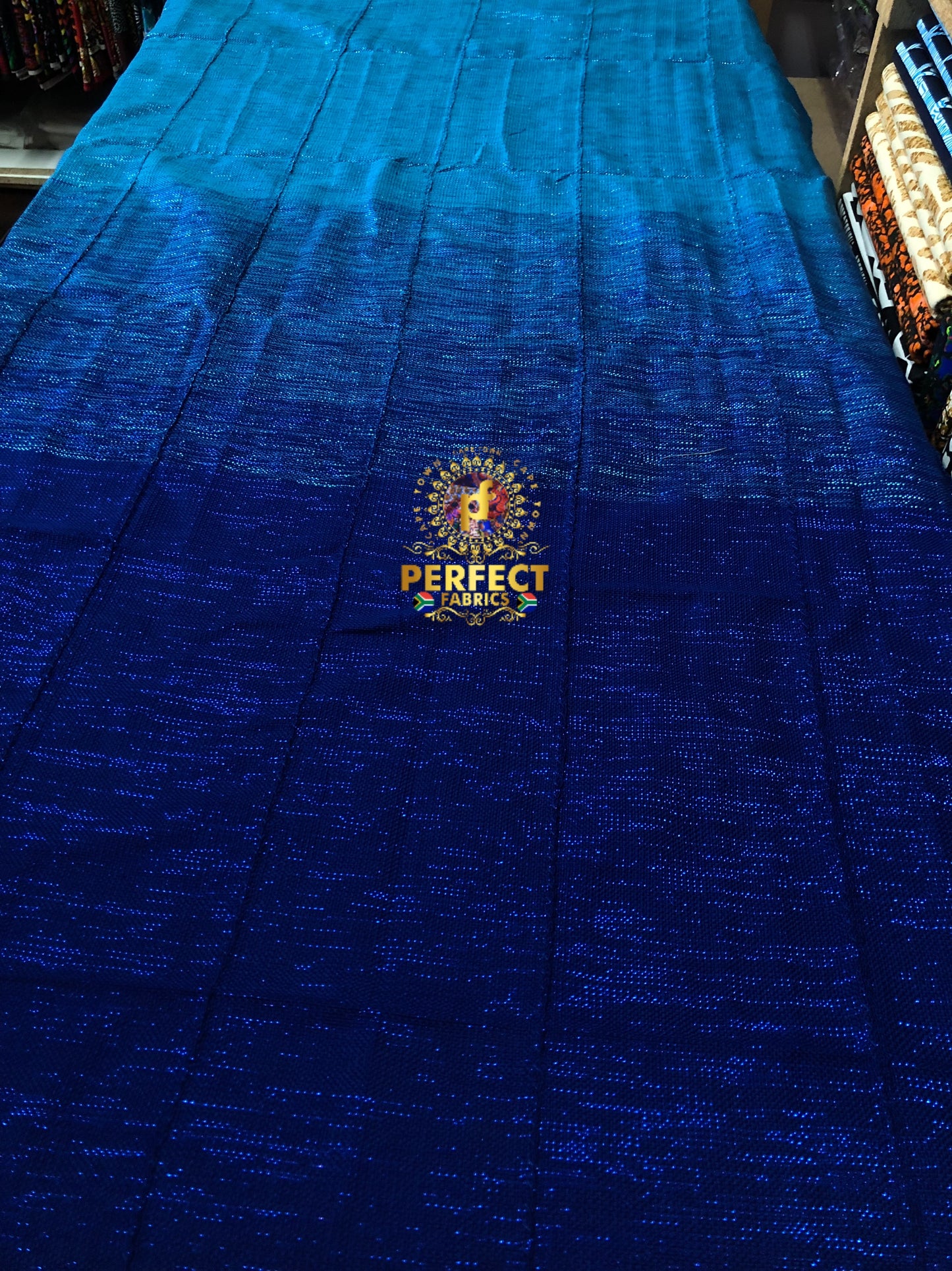 Blue Tones Ombre Shimmery Plain Ashanti Kente