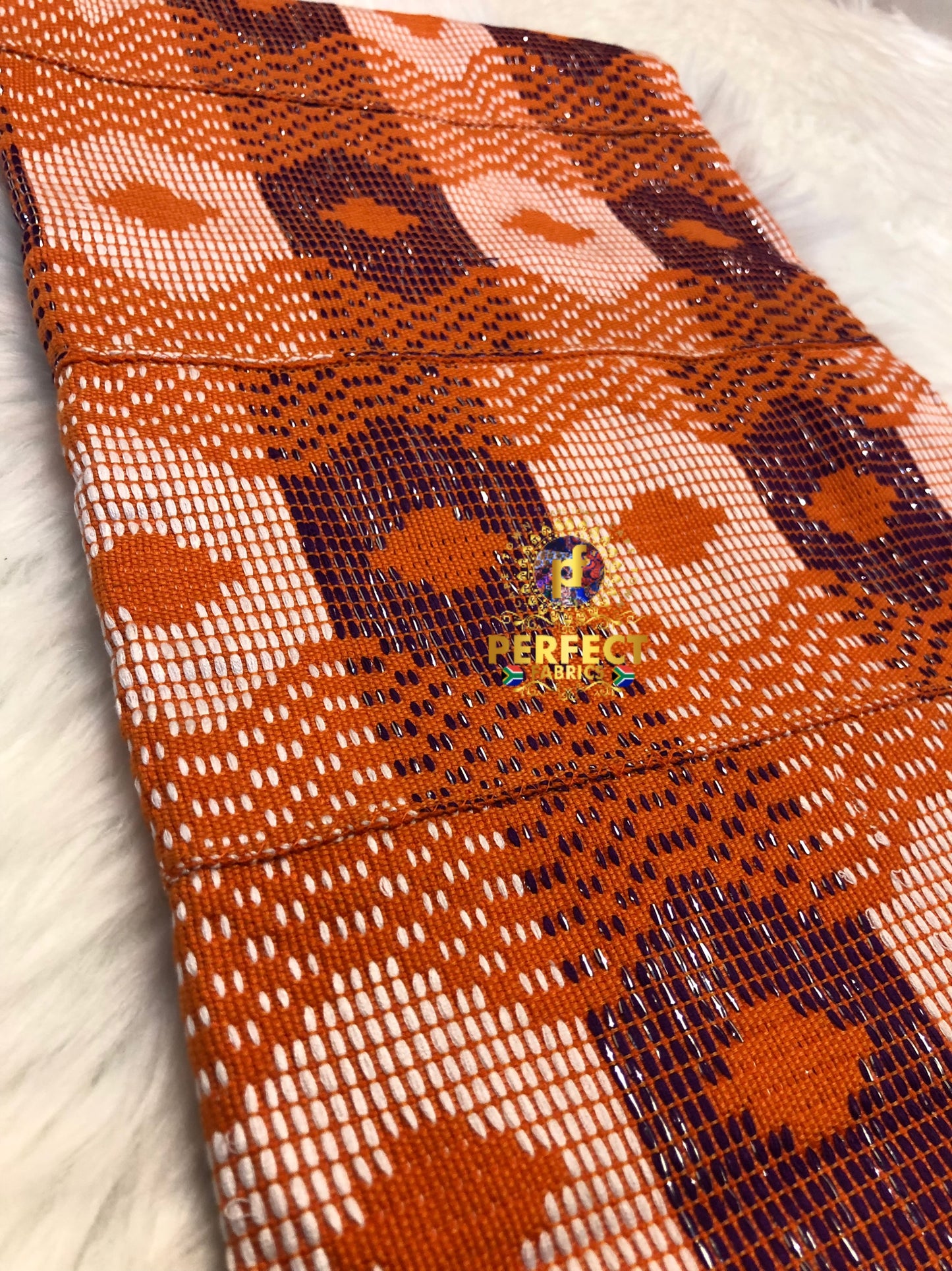 Orange & Purple Ashanti Kente