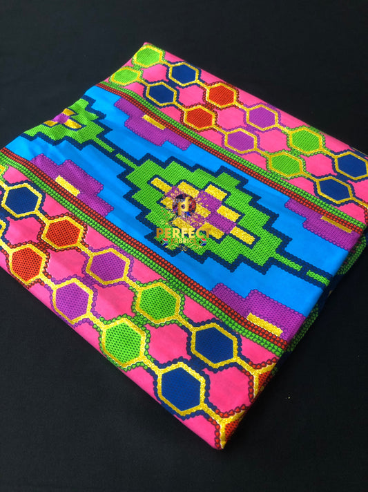 Unique Cotton Kente- Gold embellish