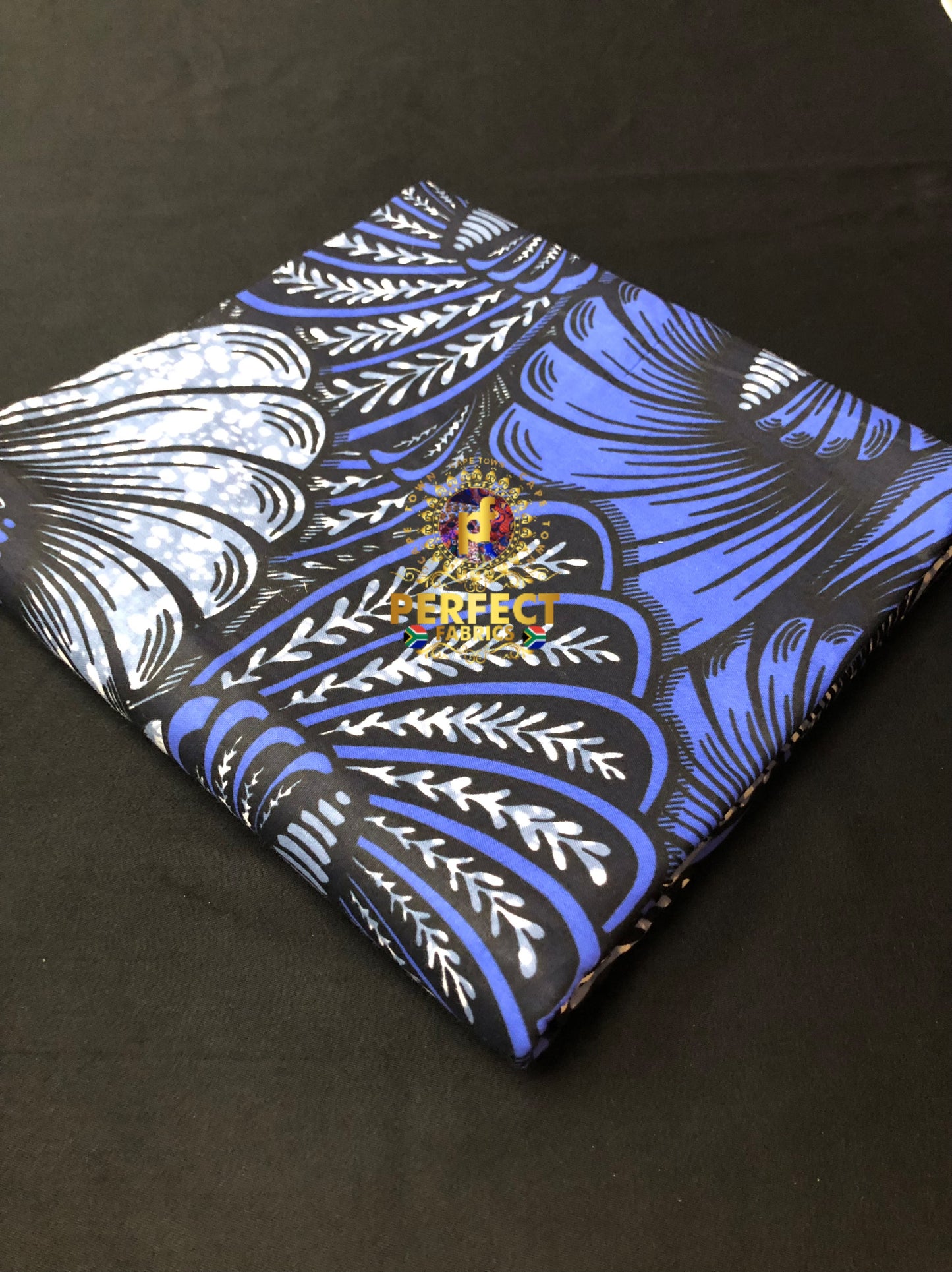 Blue Floral Cotton Ankara