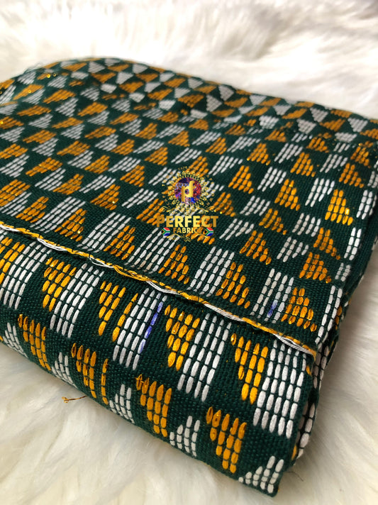 Green & Gold Ashanti Kente