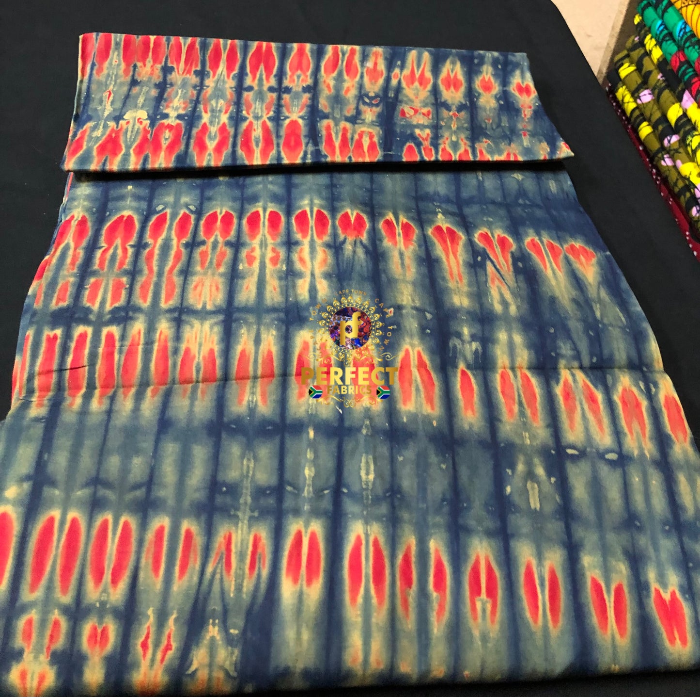 Blue & Red Cotton Adire