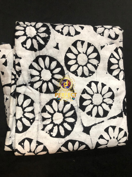 Black & White Cotton Batik