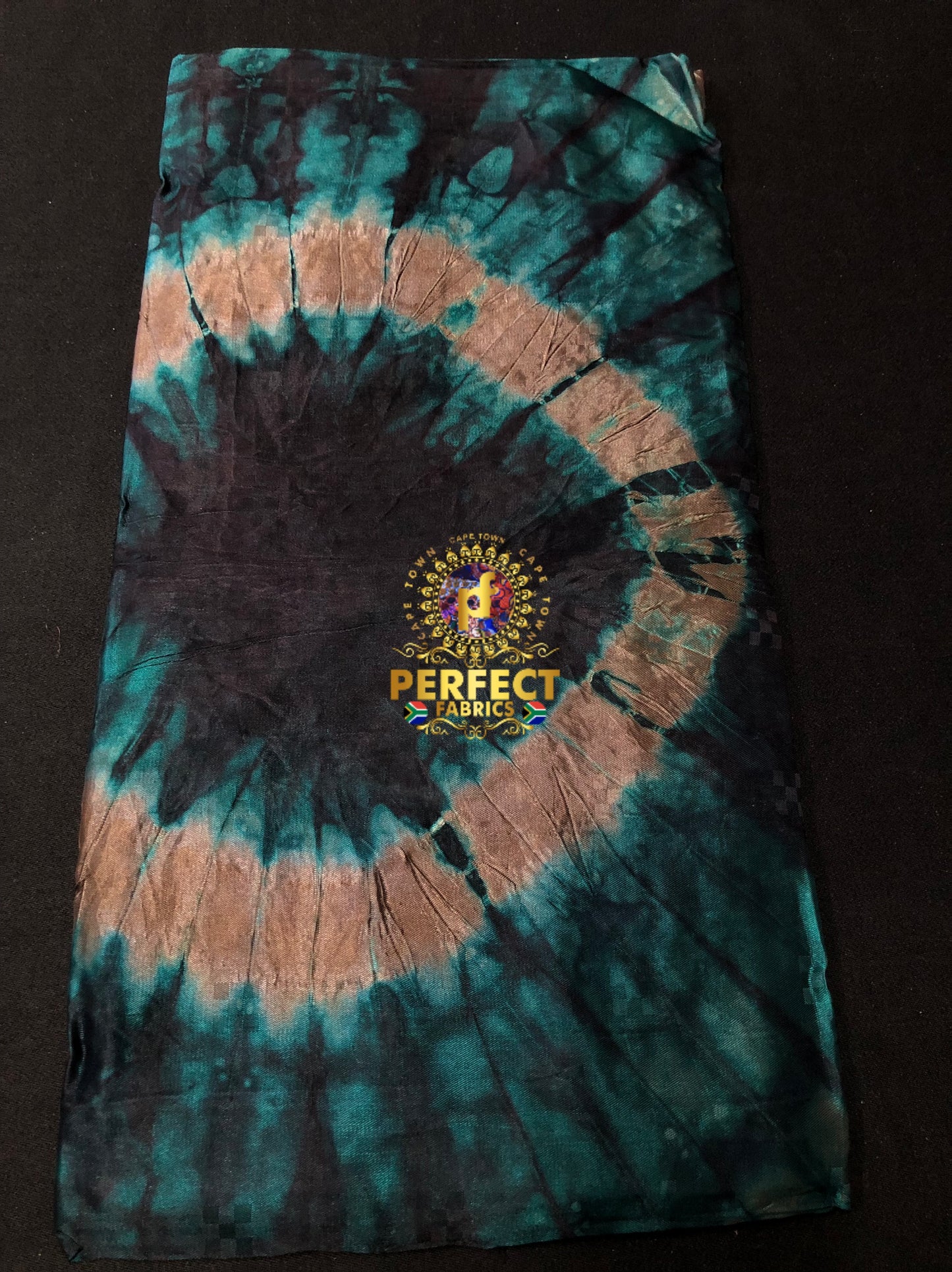 Dark Green & Gray Silk Adire