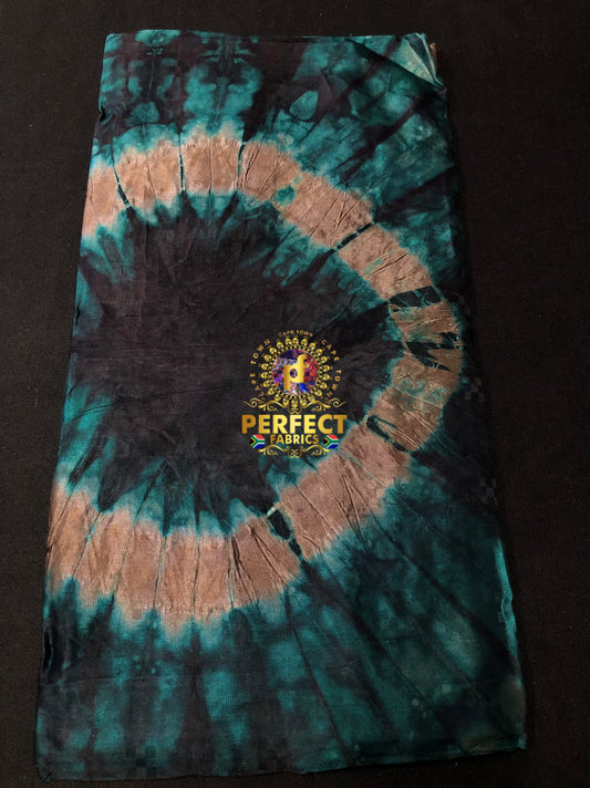 Dark Green & Gray Silk Adire