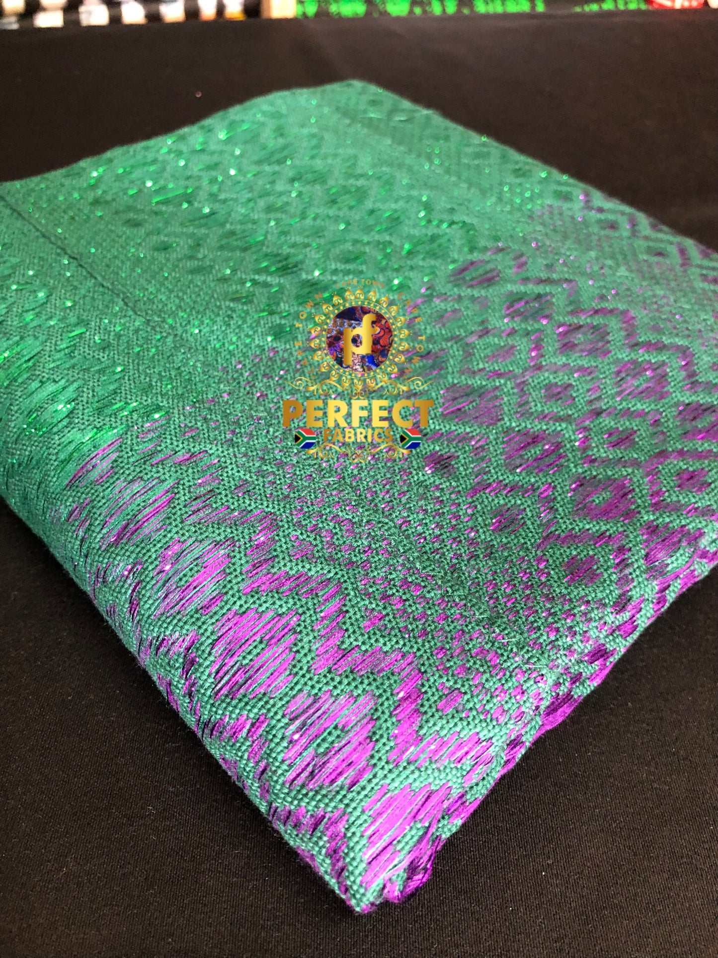 Green, Purple & Pink Ombré Pattern Kente