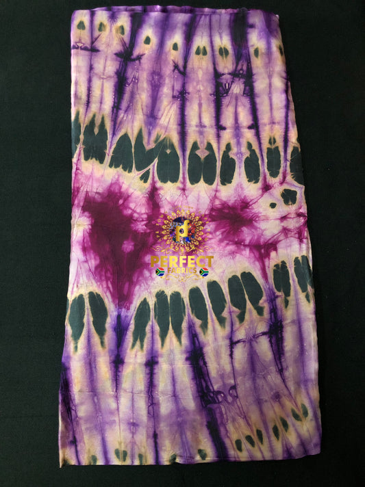 Purple Tones Silk Adire