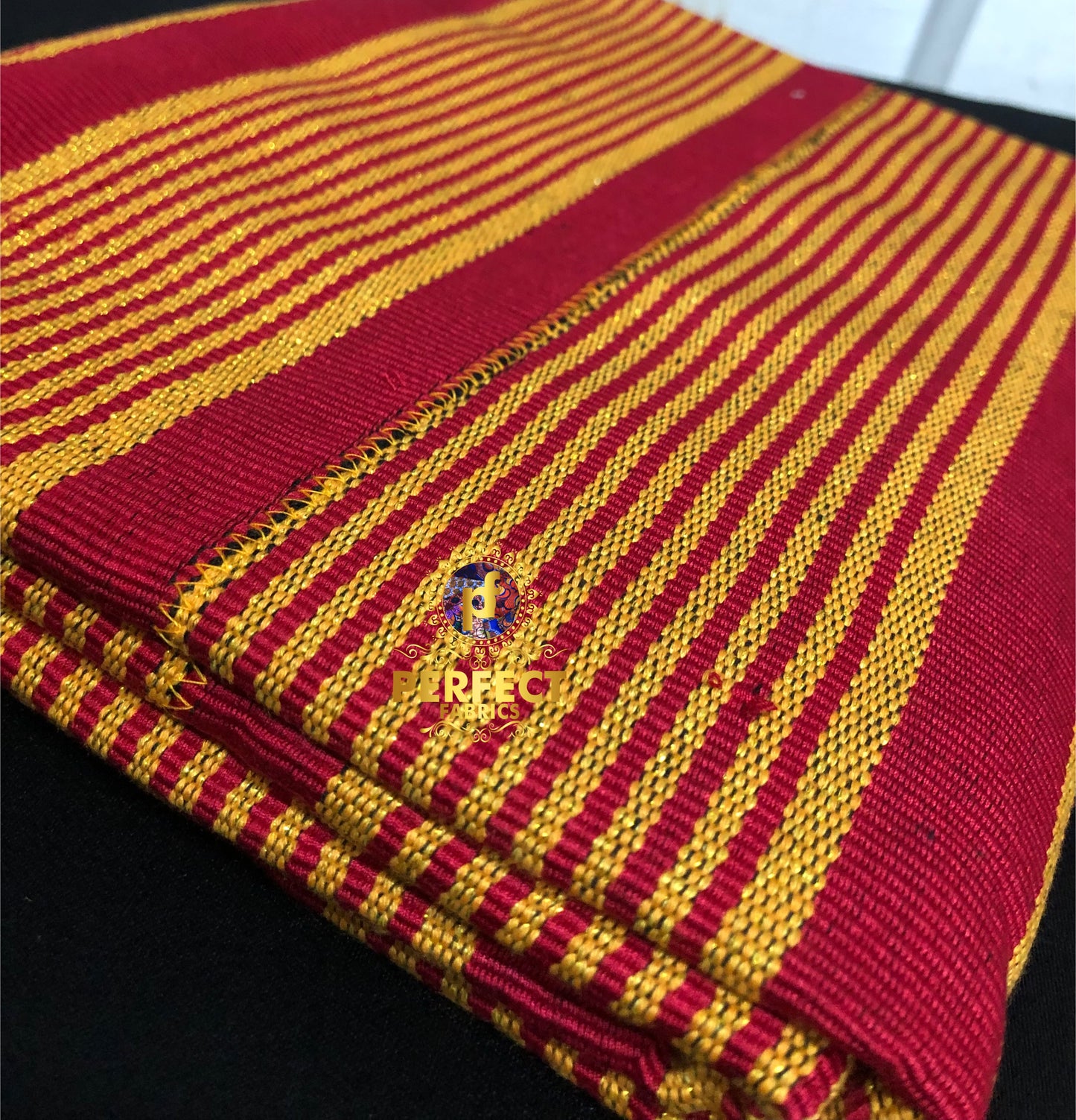 Red & Gold Fugu Kente