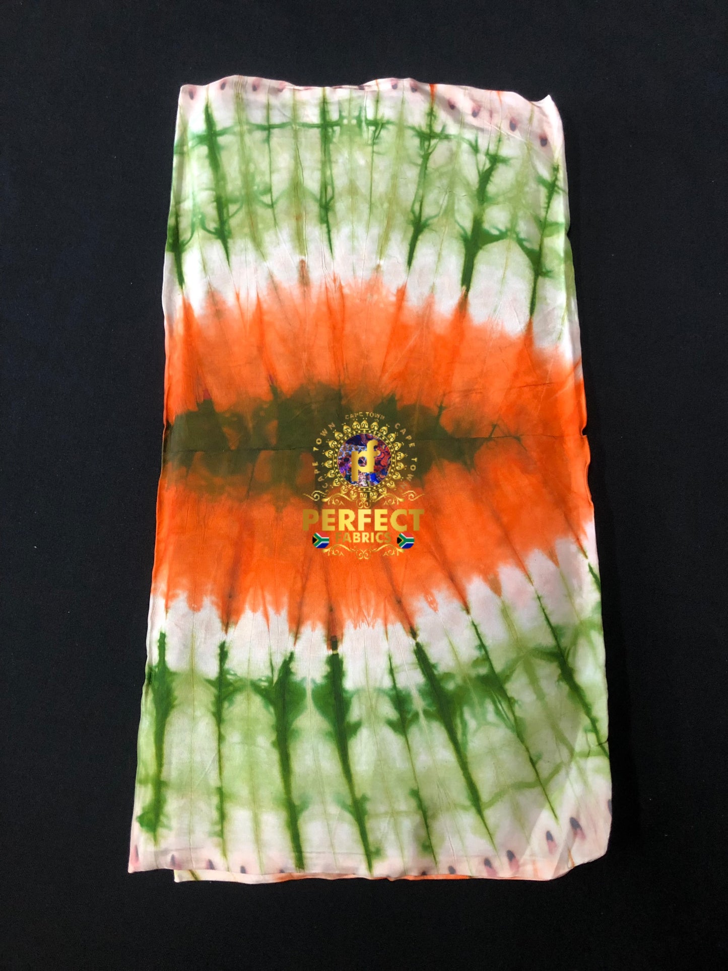 Green& Orange Silk Adire
