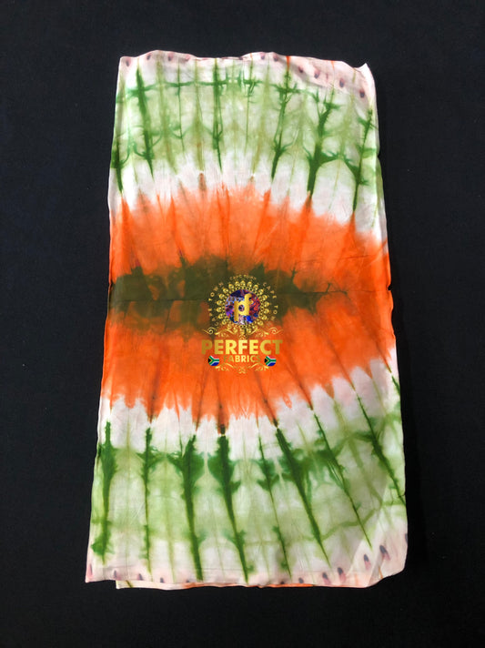 Green& Orange Silk Adire