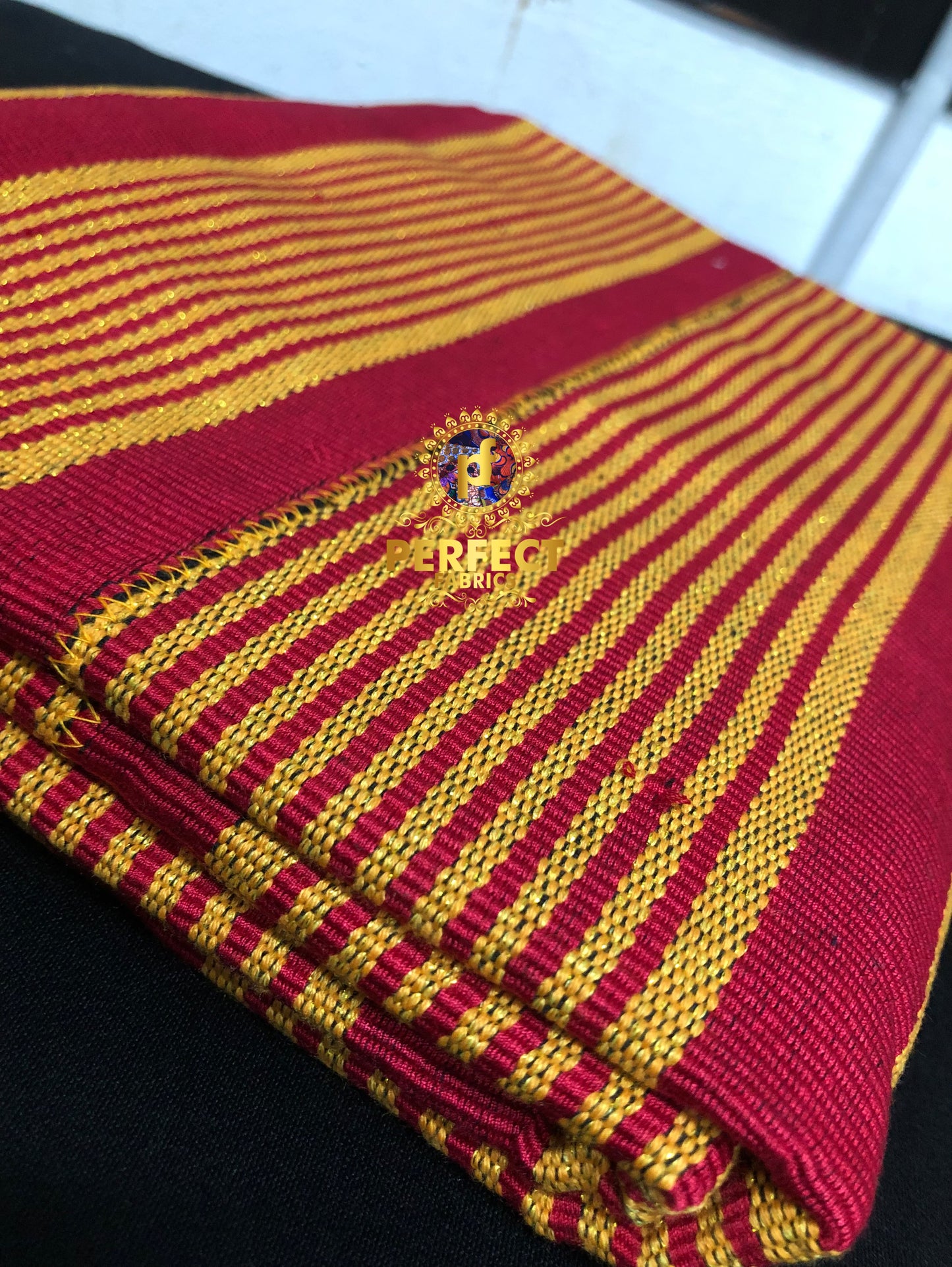 Red & Gold Fugu Kente