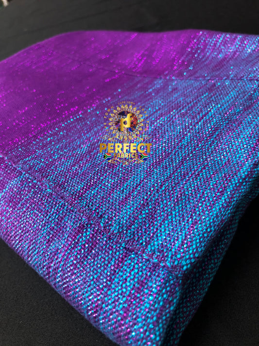 Blue, Purple & Gold Ombré Shimmery Kente