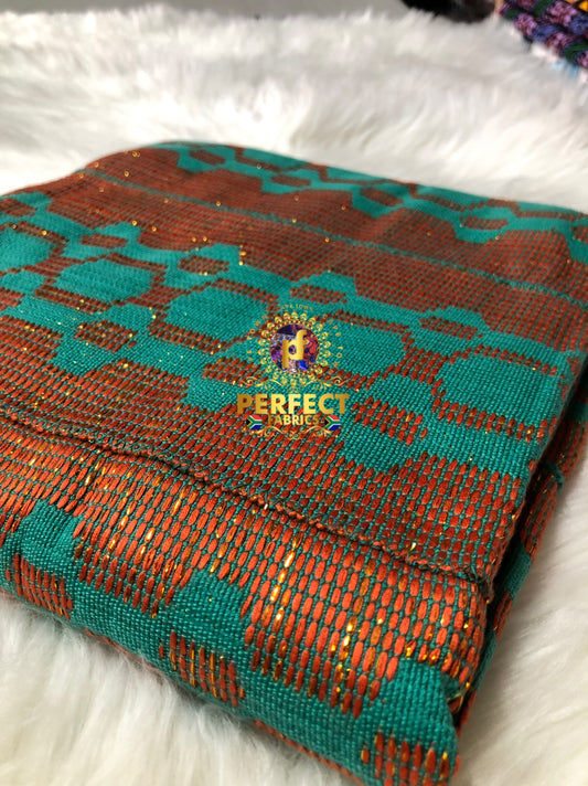 Turquoise & Orange Ashanti Pattern