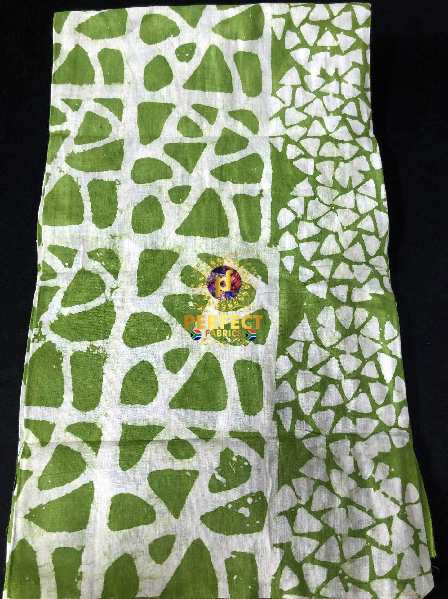 Lemon Green & White Cotton Adire