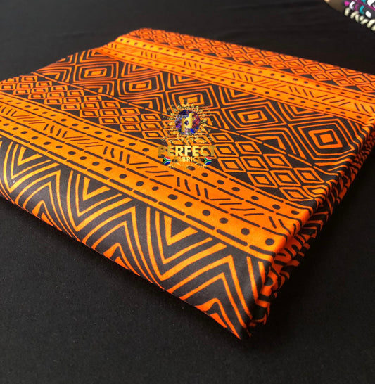 Orange & Black Tribal Ankara