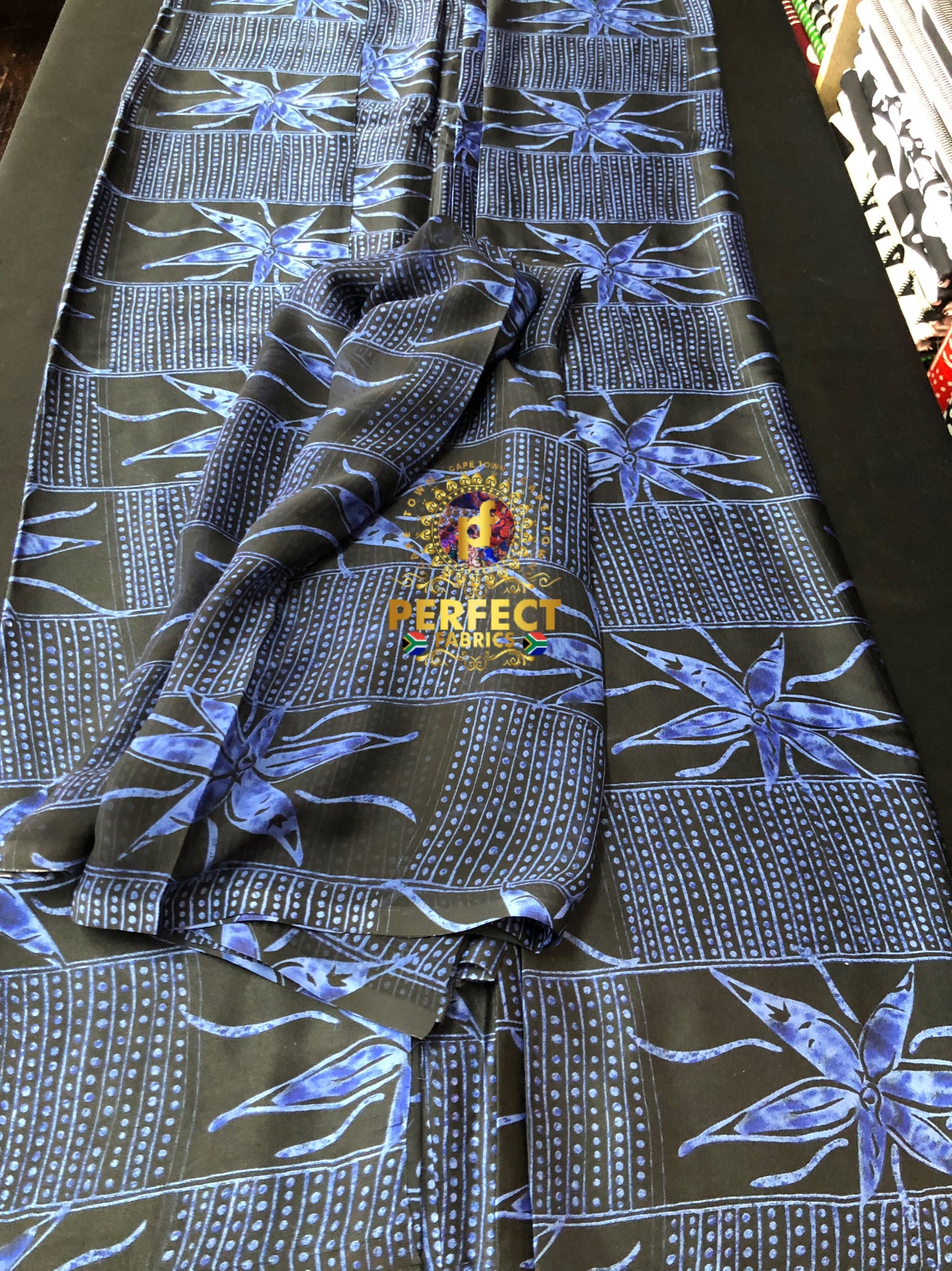 Blue Adire Silk Set