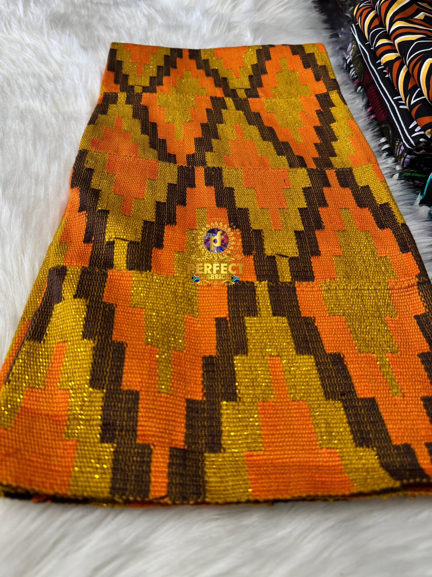 Brown, Gold & Orange Ashanti Pattern