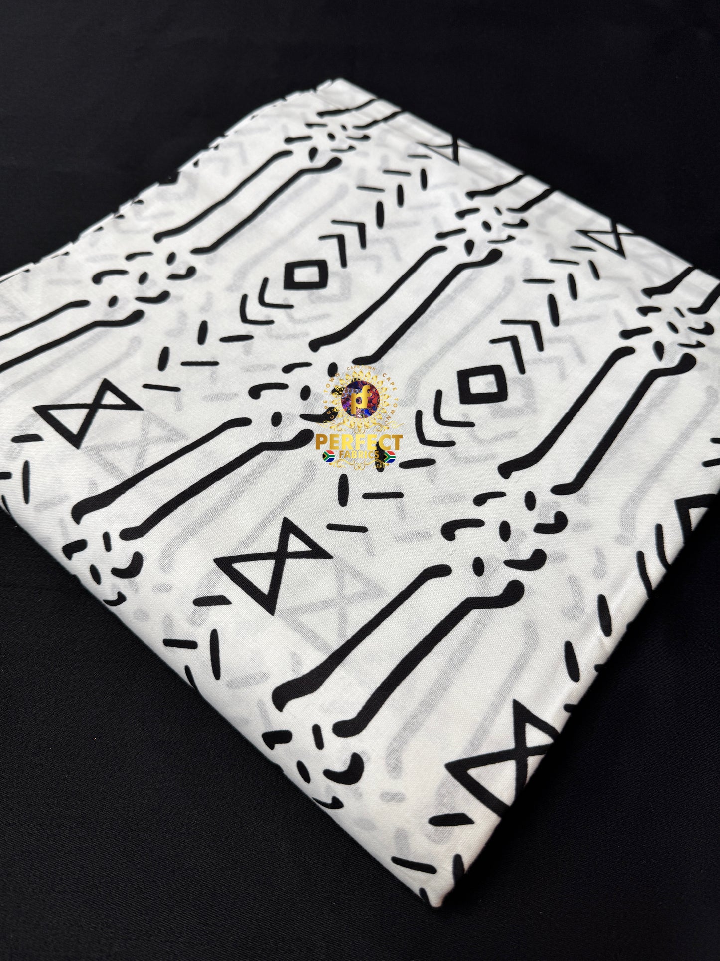 Black & White Tribal Cotton Ankara
