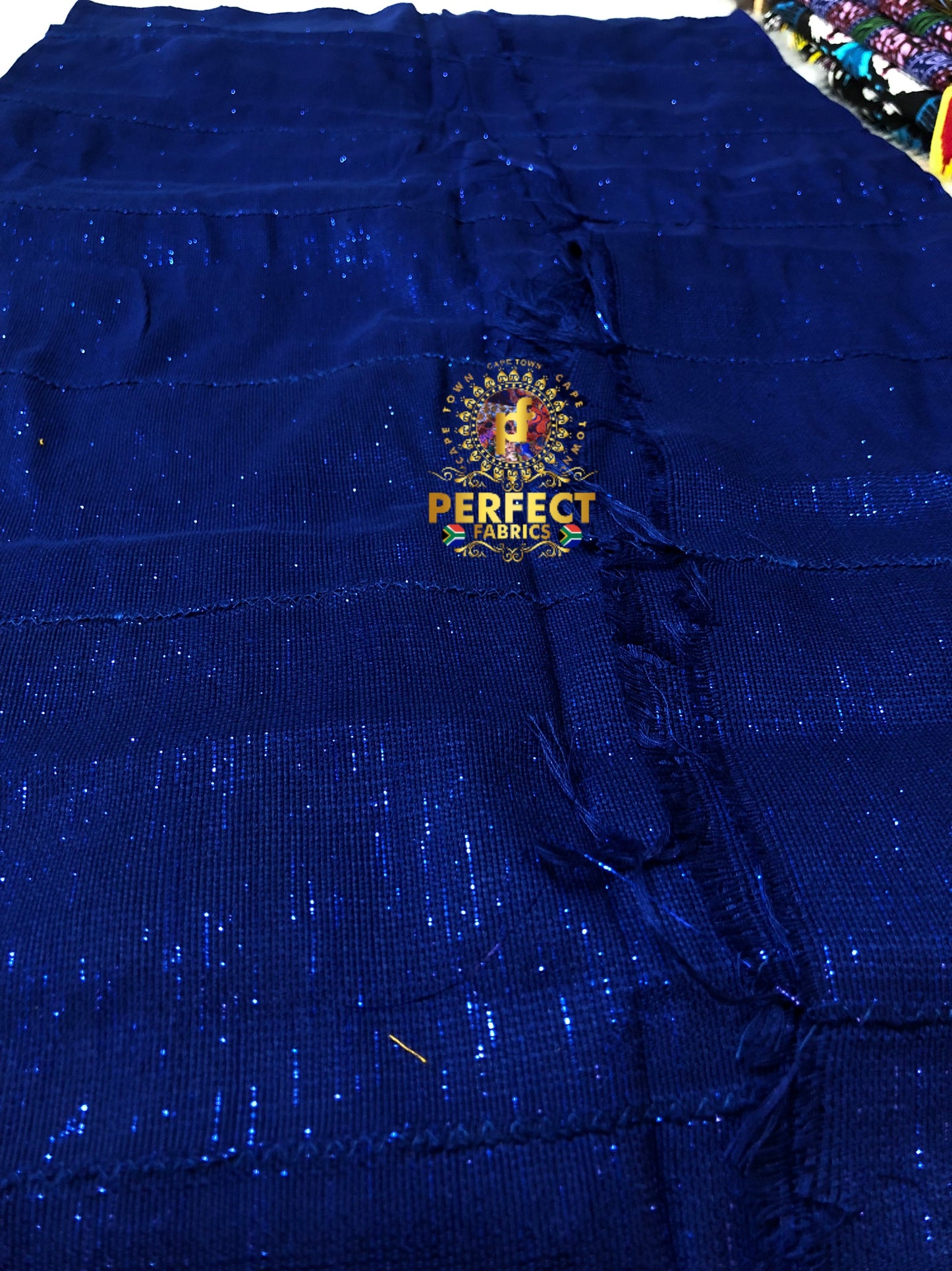 Ashanti- Blue Shimmery Plain Kente