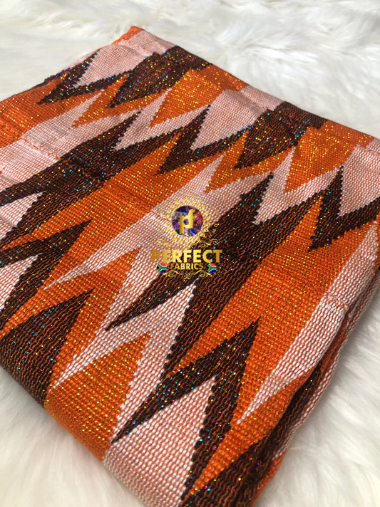 Orange & Brown Tones Ashanti Kente