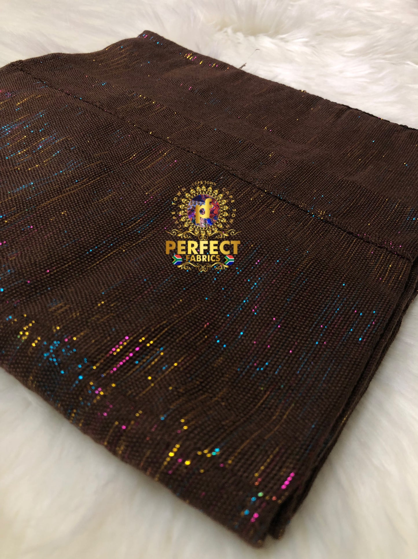 Ashanti- Brown with Mixed Shimmery Plain Kente