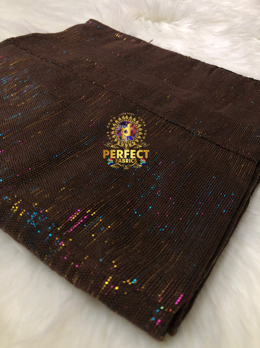 Ashanti- Brown with Mixed Shimmery Plain Kente