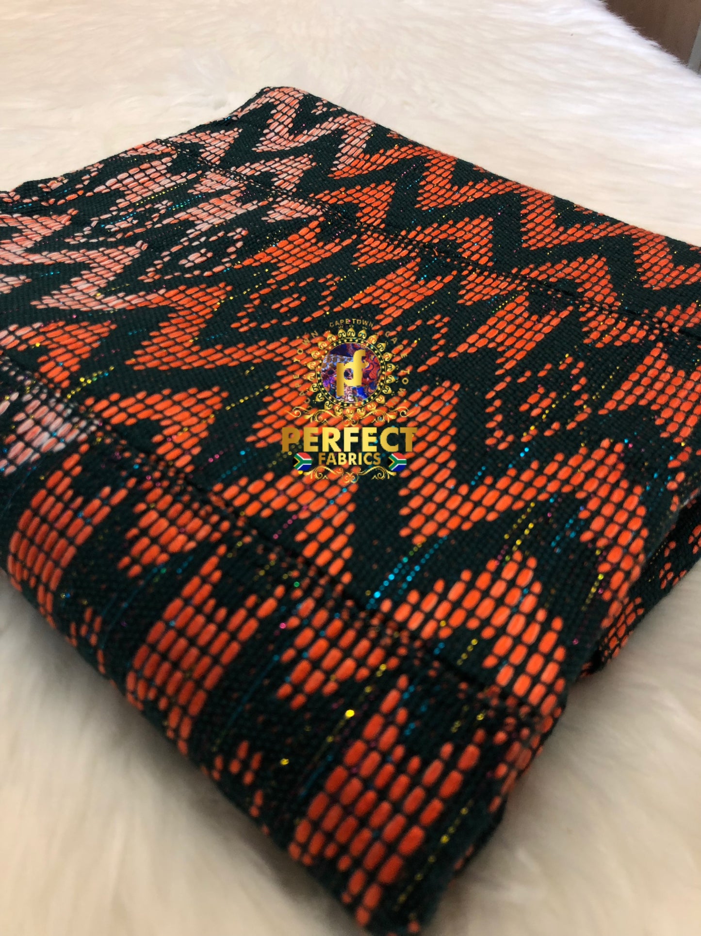 Peach & Blue Tones Ombre Ashanti Kente