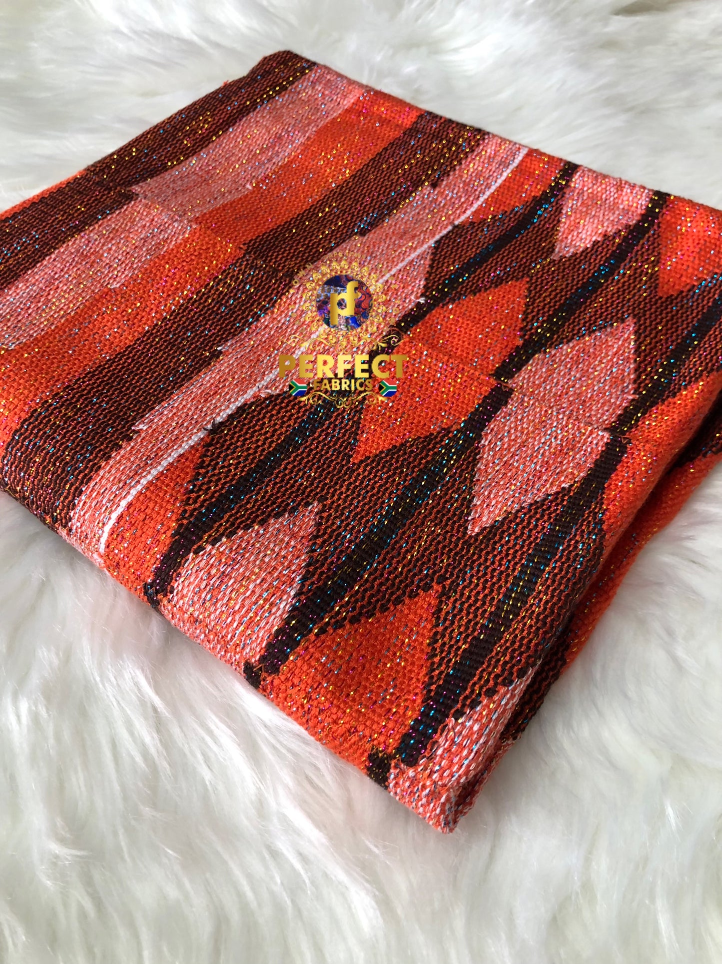 Burnt Orange & Brown Ashanti Kente