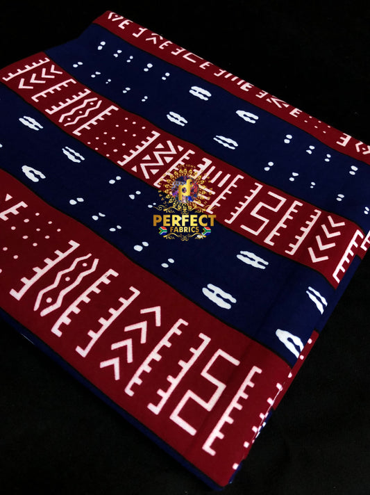 Navy Blue & Maroon Tribal Ankara
