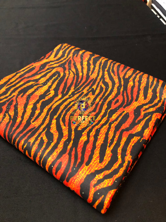 Burnt Orange Zebra Stripes Ankara