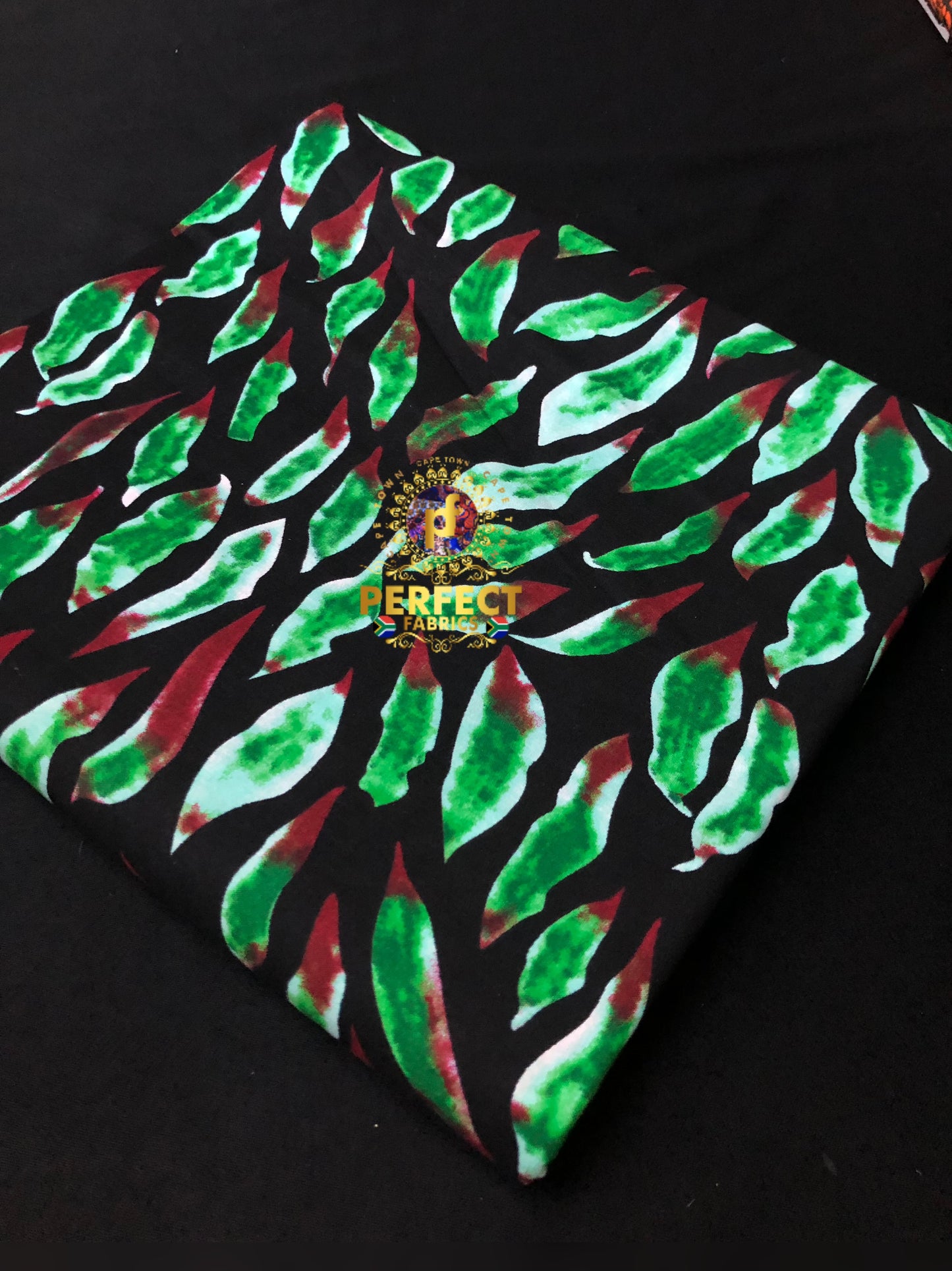 Green & Maroon Cotton Ankara