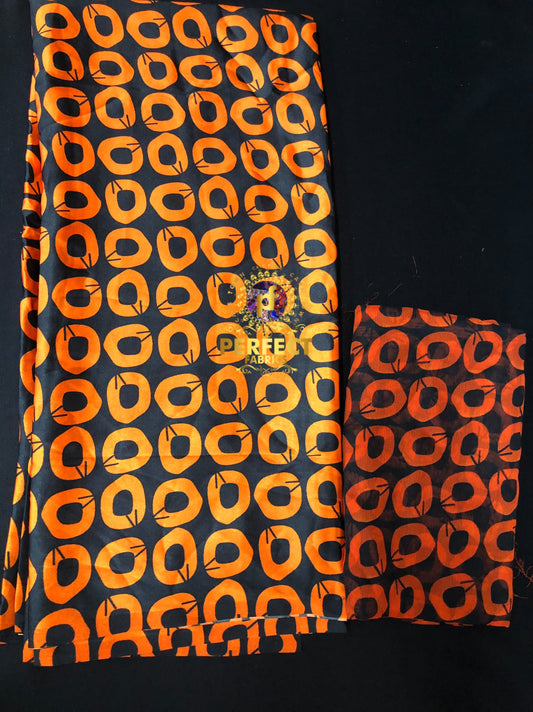 Orange & Black Silk Set