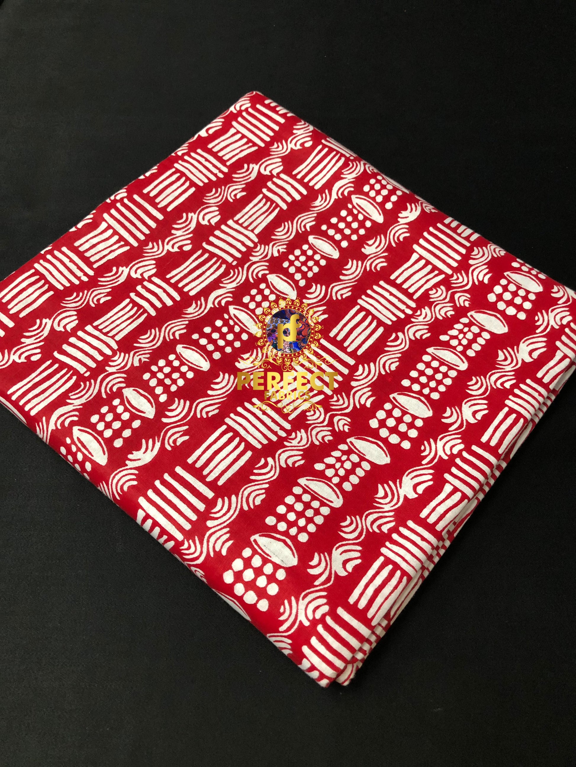Red & White Tribal Ankara – PERFECT FABRICS
