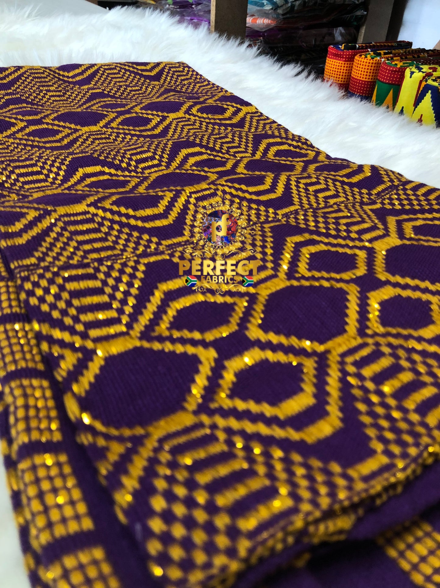 Purple & Gold Ashanti Kente
