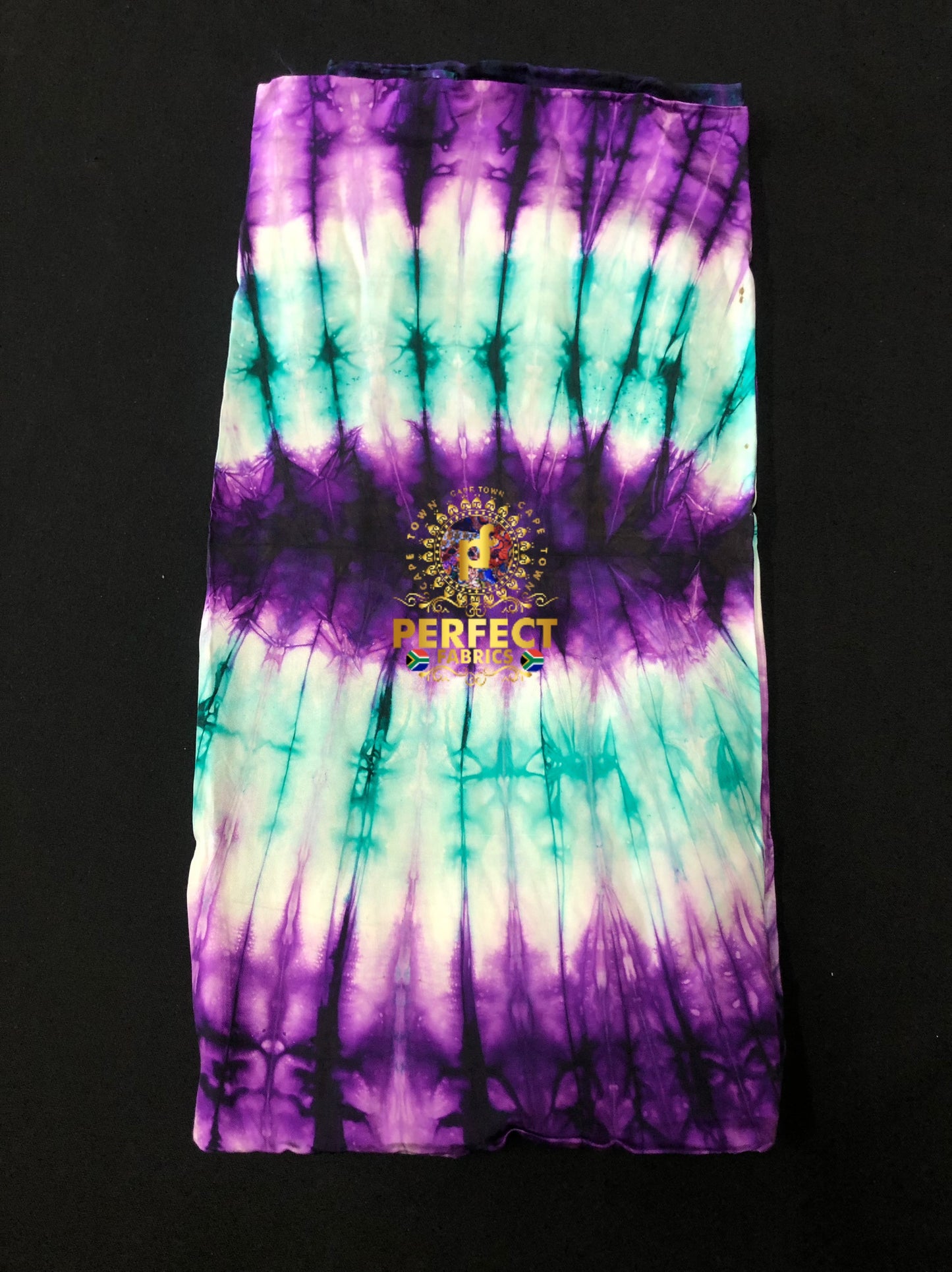 Purple & Green Silk Adire
