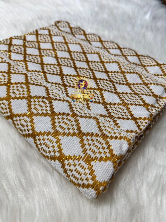 White & Gold Ashanti Kente