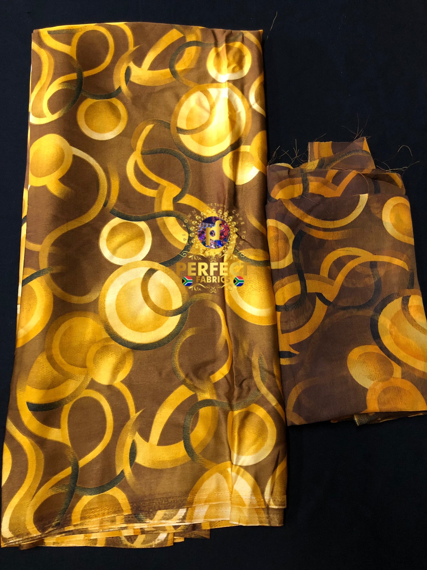 Unique Gold & Brown Tones Silk Set
