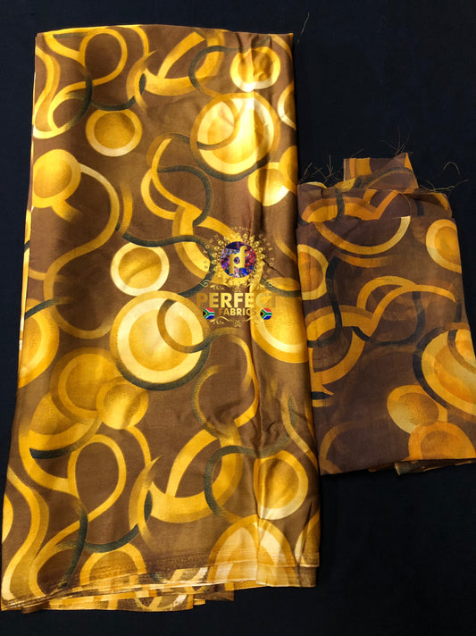 Unique Gold & Brown Tones Silk Set