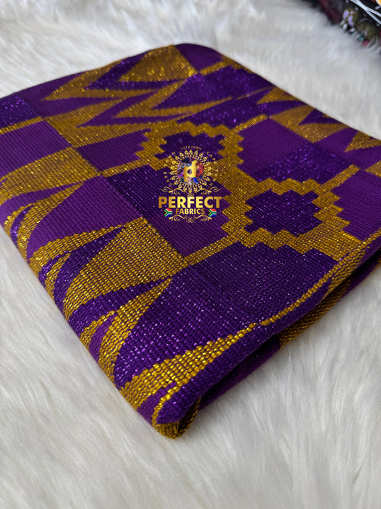 Purple Tones & Gold Ashanti Kente