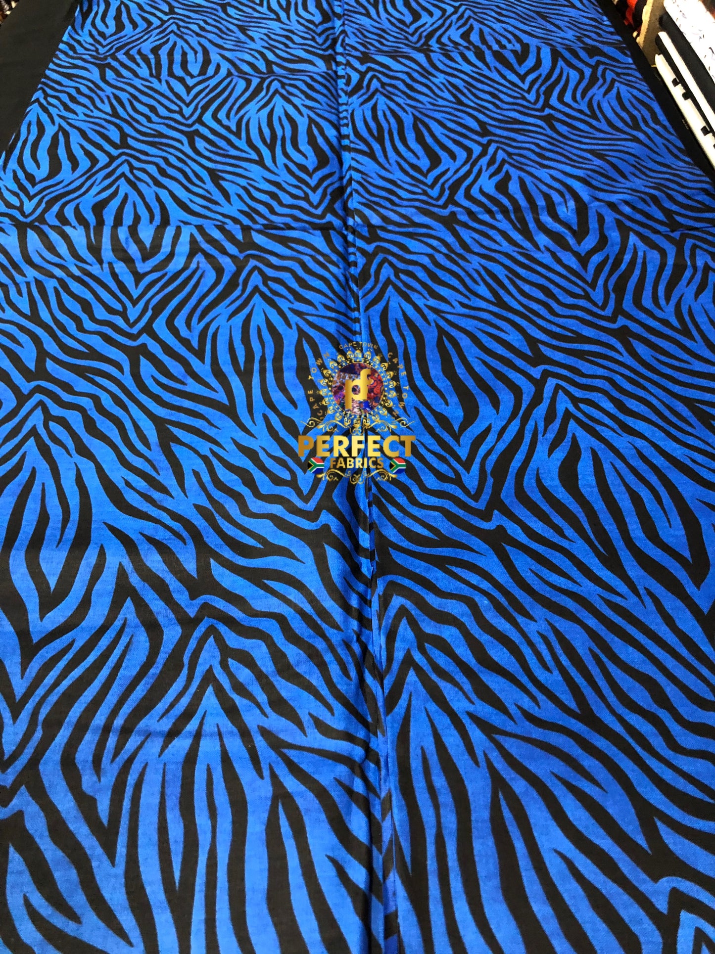 Blue & Black Zebra Ankara