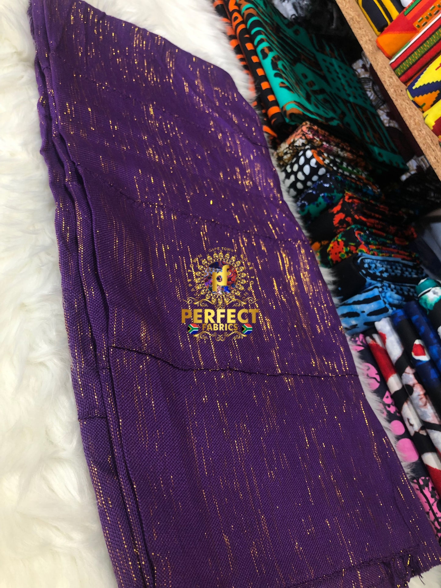 Ashanti - Purple Shimmery Plain Kente