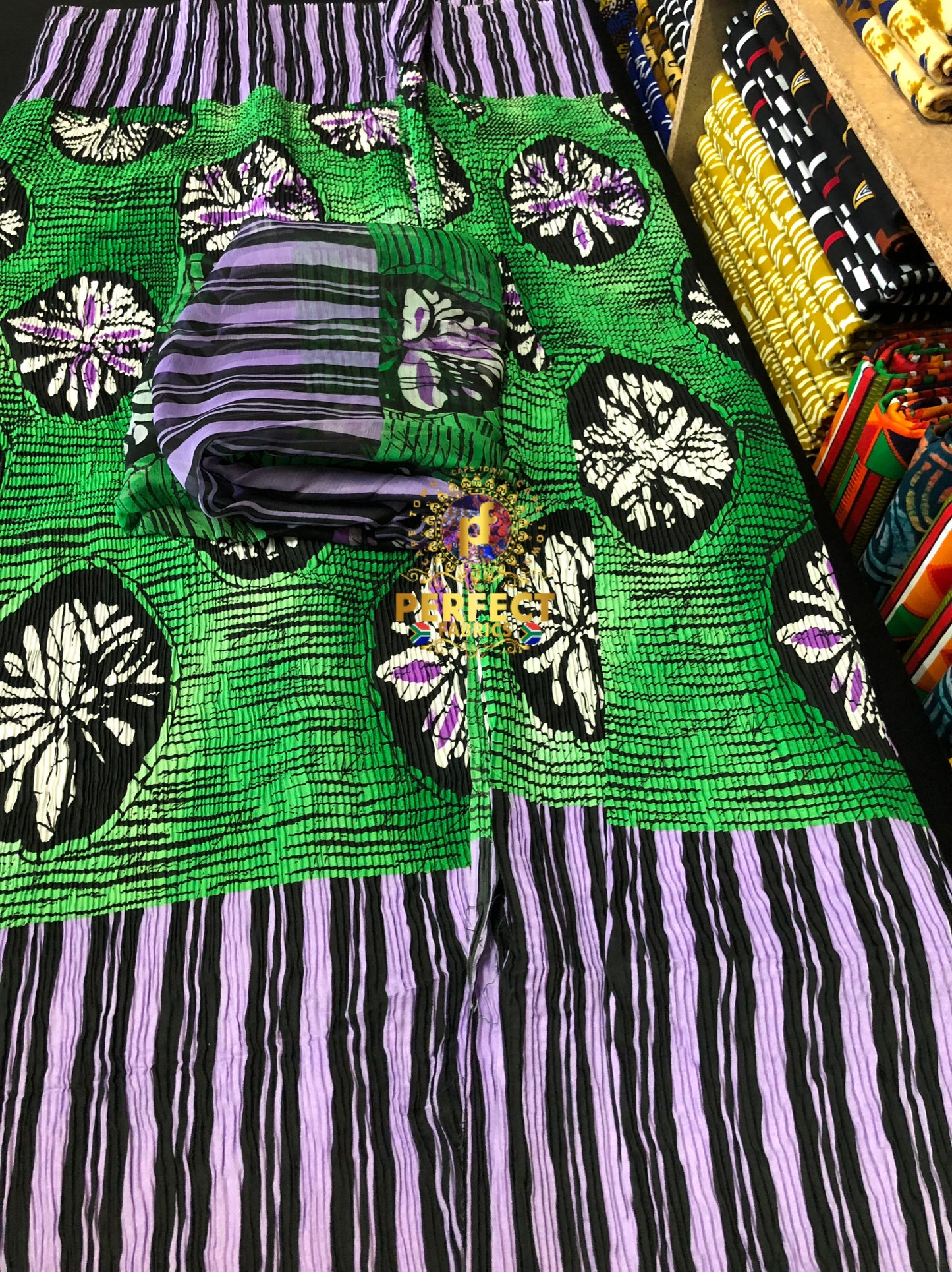 Ankara Pleated Silk & Chiffon Set